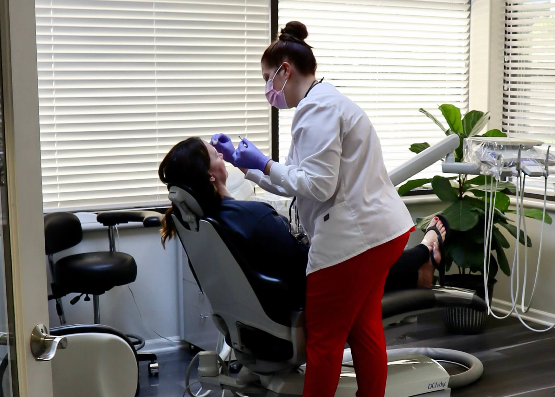 A person receiving a botox treatment